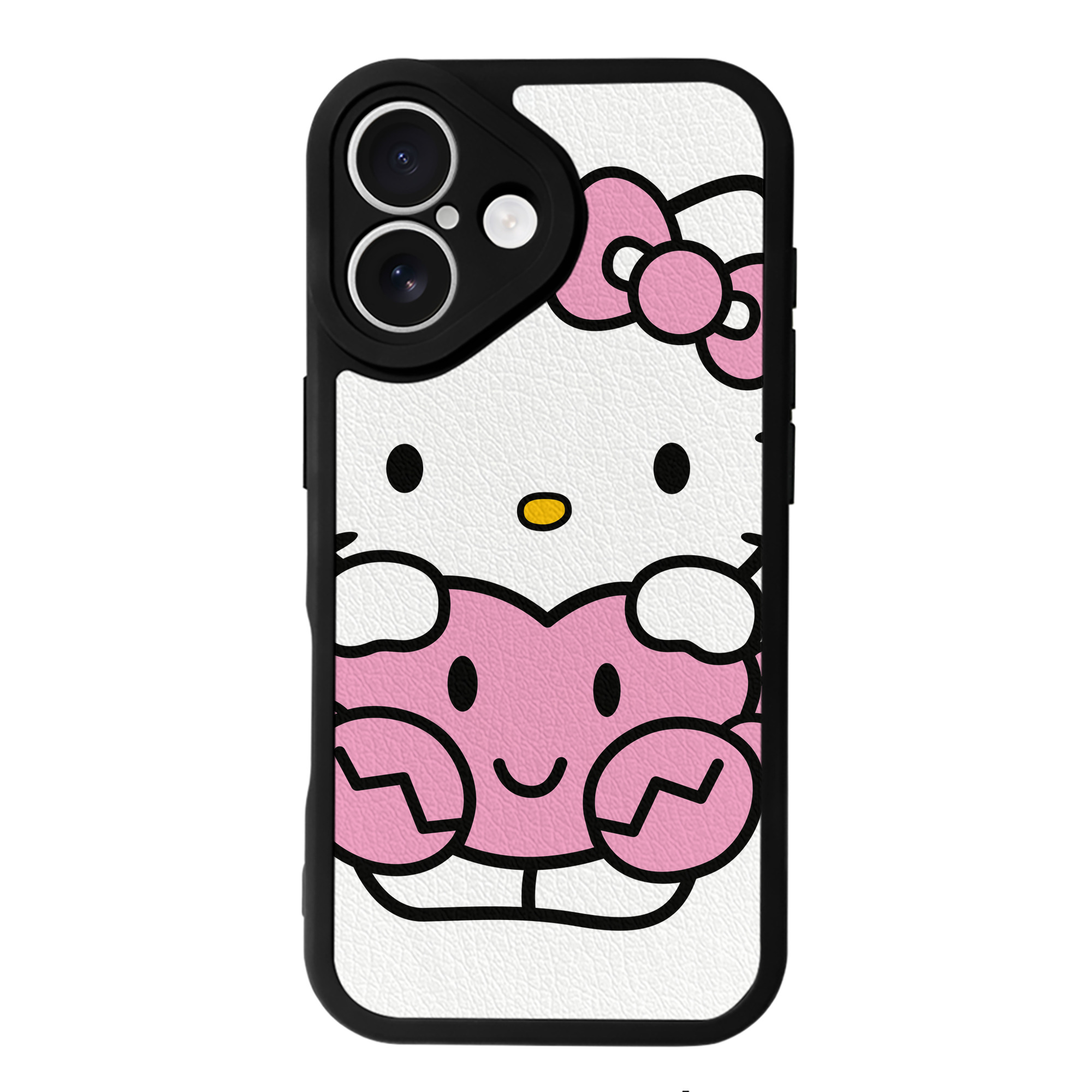 （画像用） Hello Kitty ハローキティ 【iPhone 16シリーズ対応】シリコンスマホケース（レザー調） 材質：シリコン